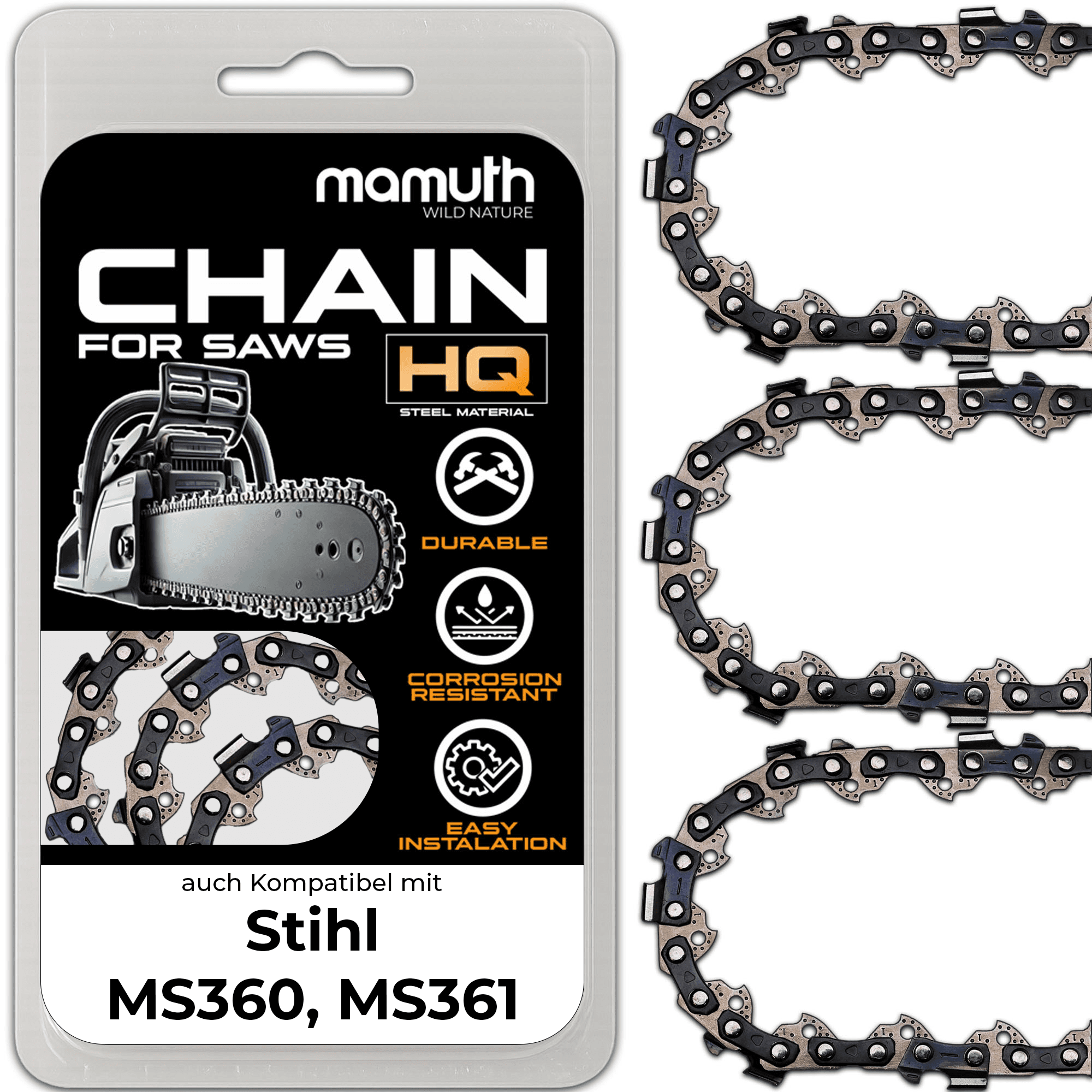3x chainsaw chain 40cm 1,6mm 0,325" 67 TG for Stihl 024