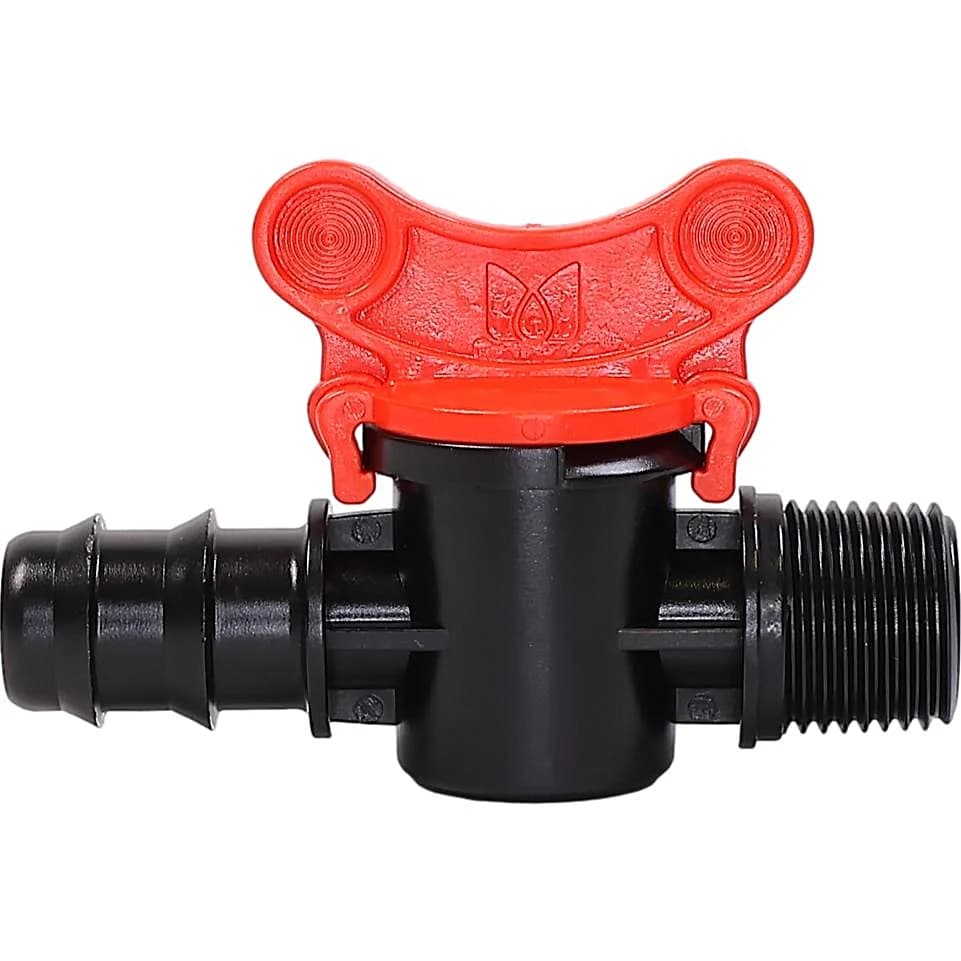 Ball valve 16mm 1/2" external thread stopcock plug connector drip hose 10x