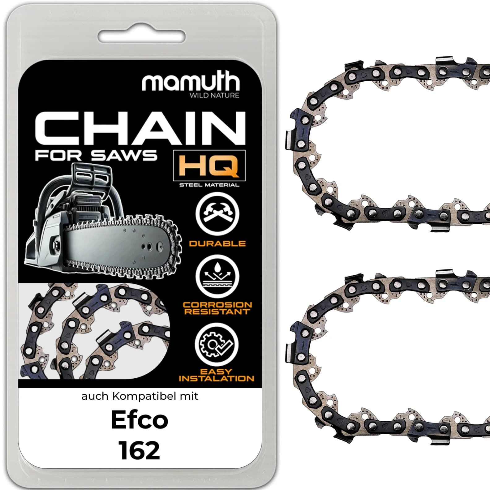 2x Chainsaw Chain 40cm 1.5mm 0.325" 66 TG for Efco 162