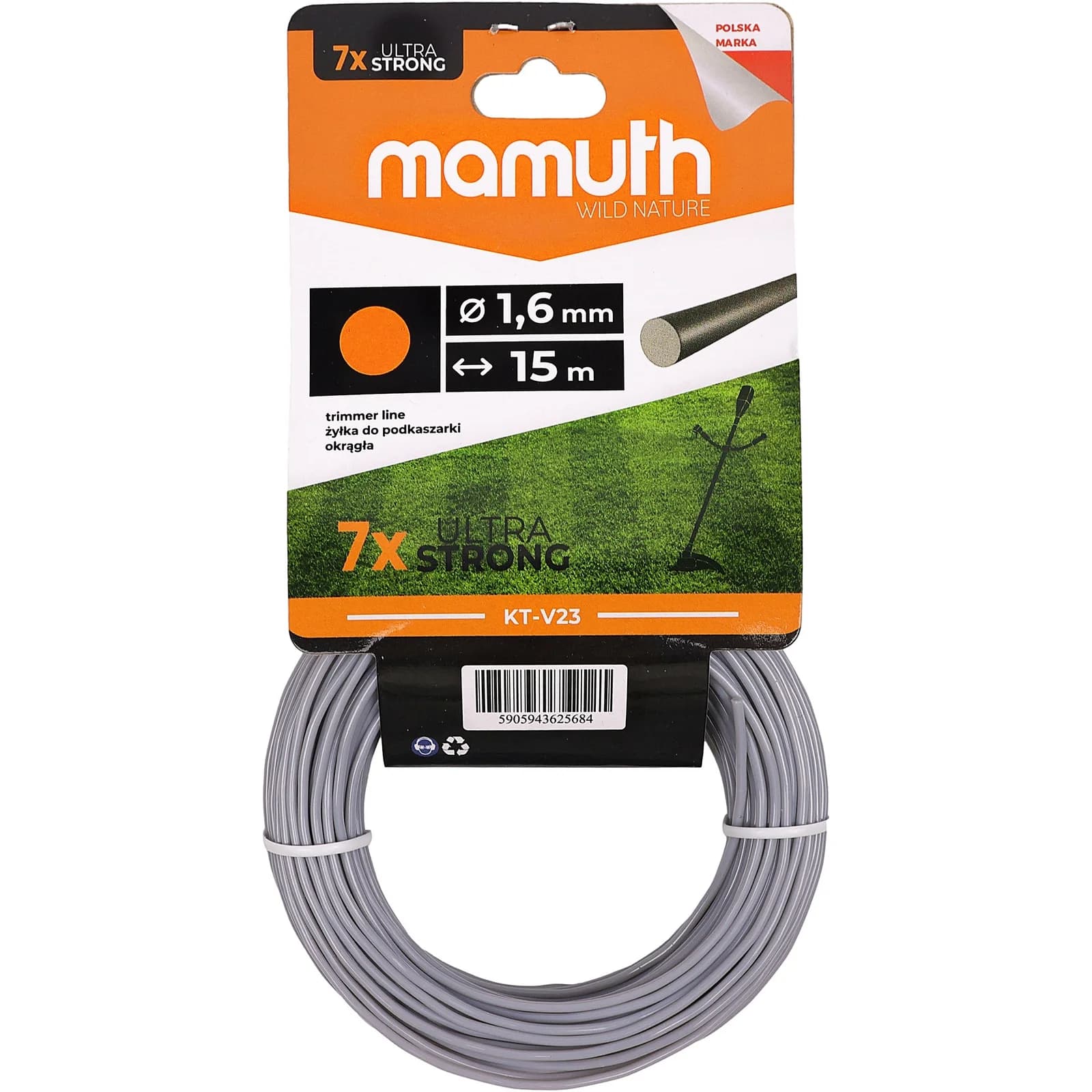 Thread 1.6mm 15m round brushcutter lawn trimmer replacement thread for thread head MAMUTH