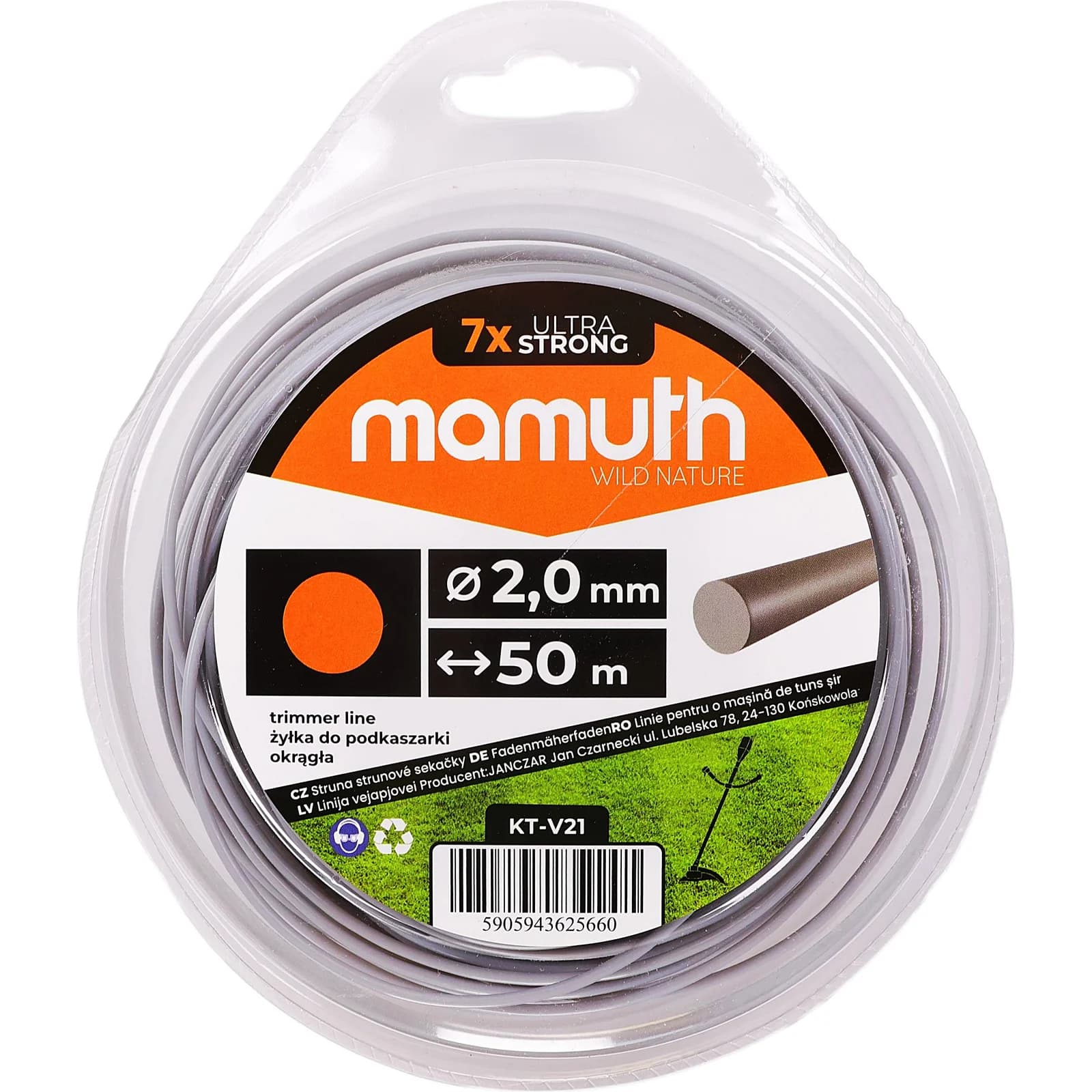Thread 2.0mm 50m round brushcutter lawn trimmer replacement thread for thread head MAMUTH