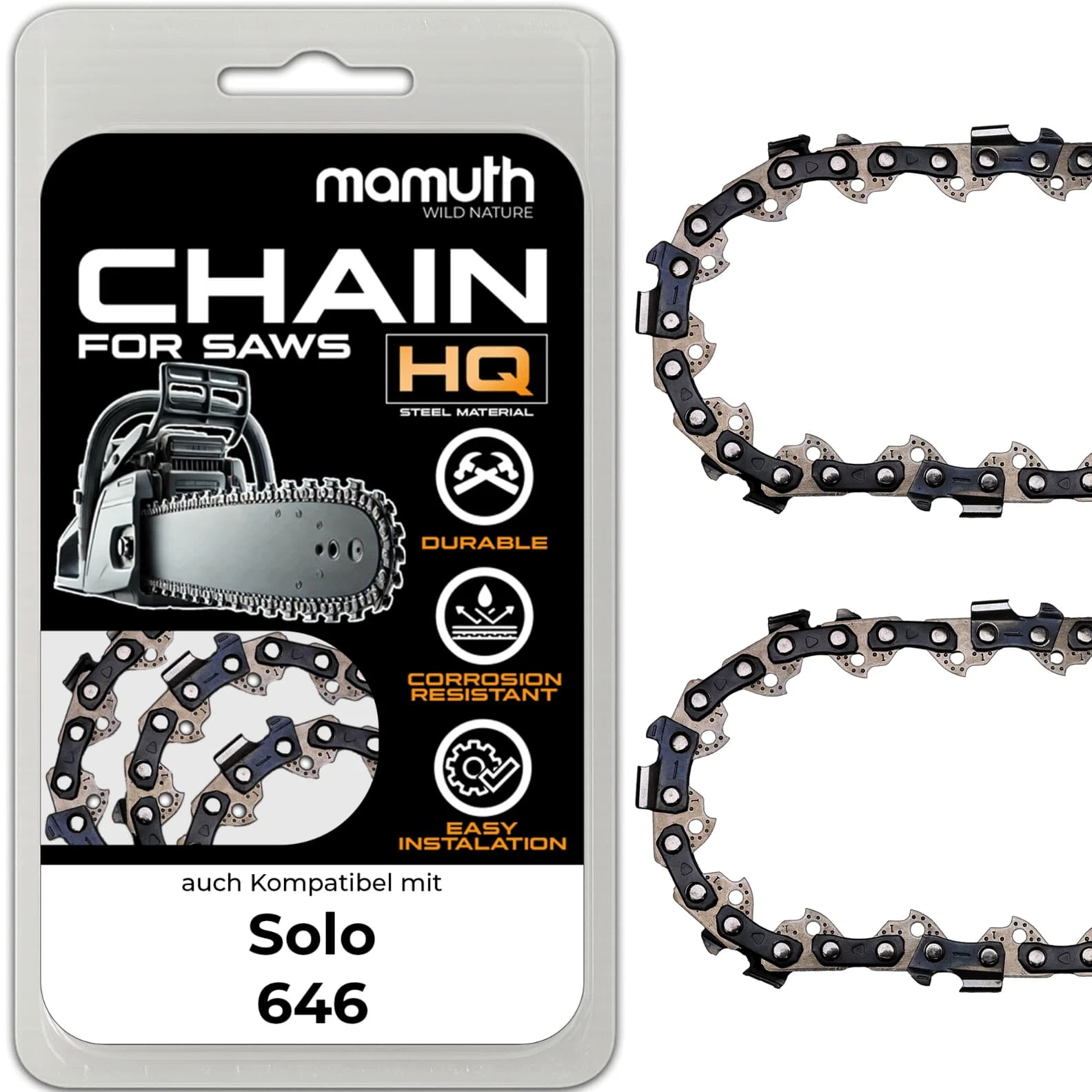 2x Chainsaw Chain 40cm 1.5mm 0.325