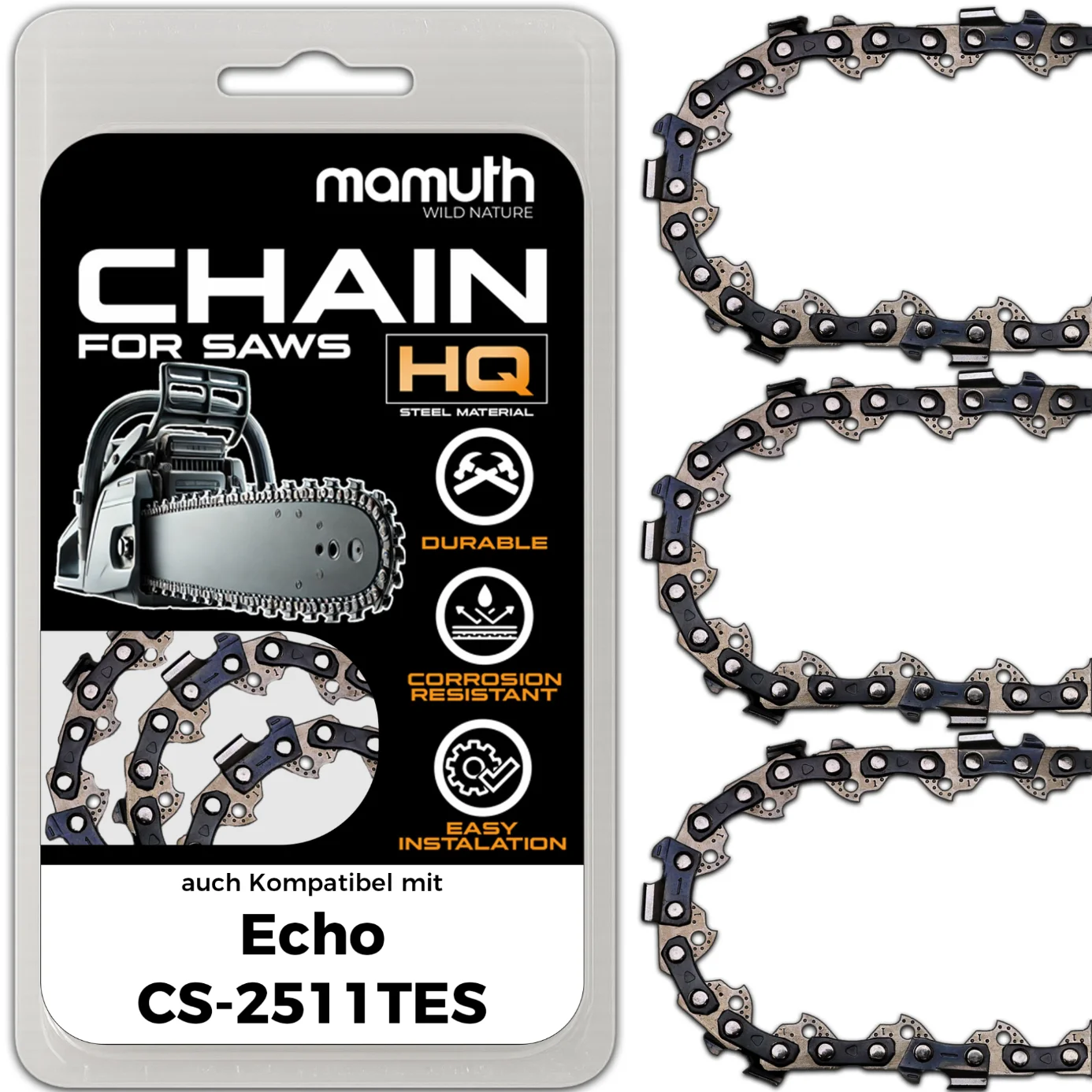 3x Chainsaw Chain 35cm 1.1mm 0.325'' 59 TG for Echo CS-2511TES