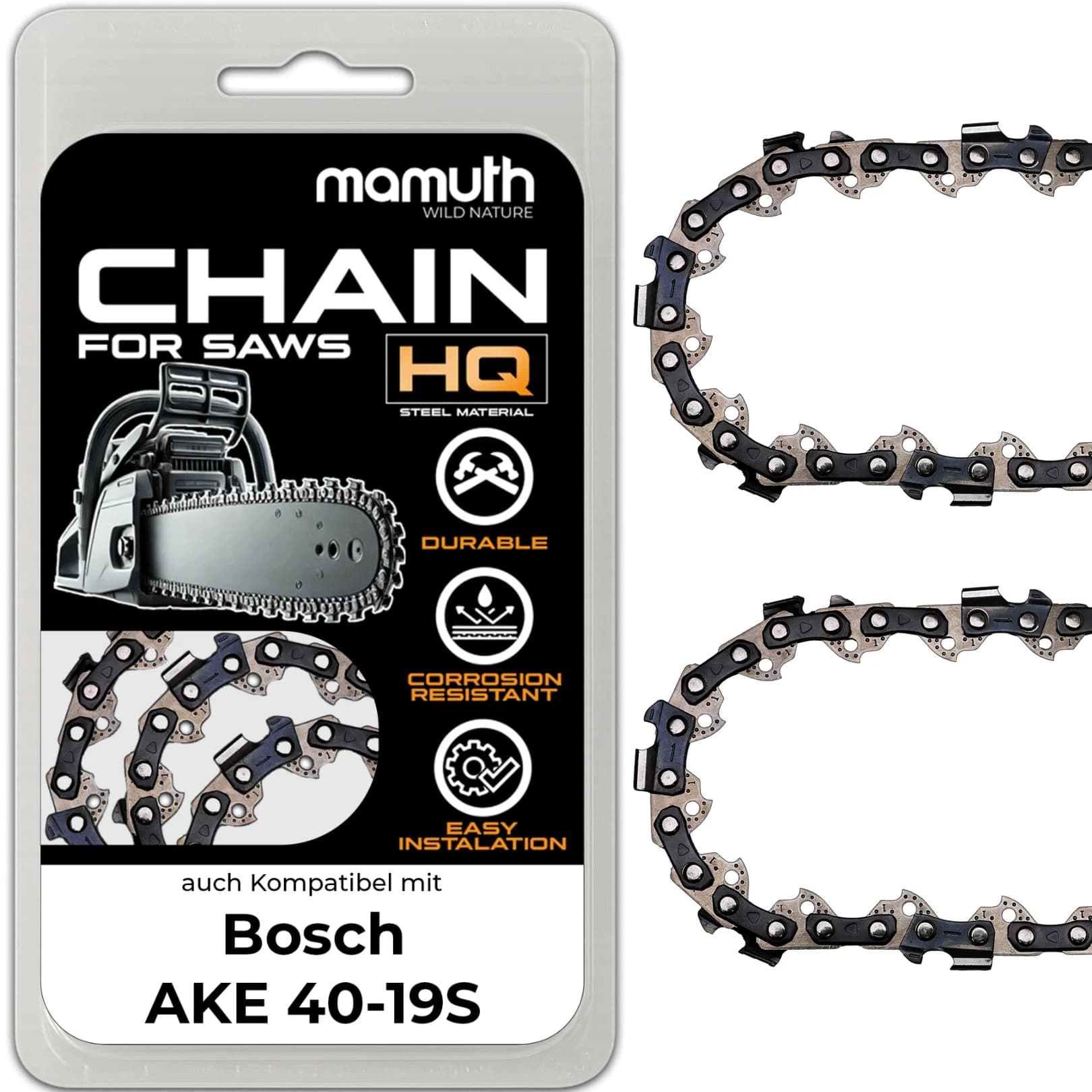 2x Chainsaw Chains 40cm 1.1mm 3/8