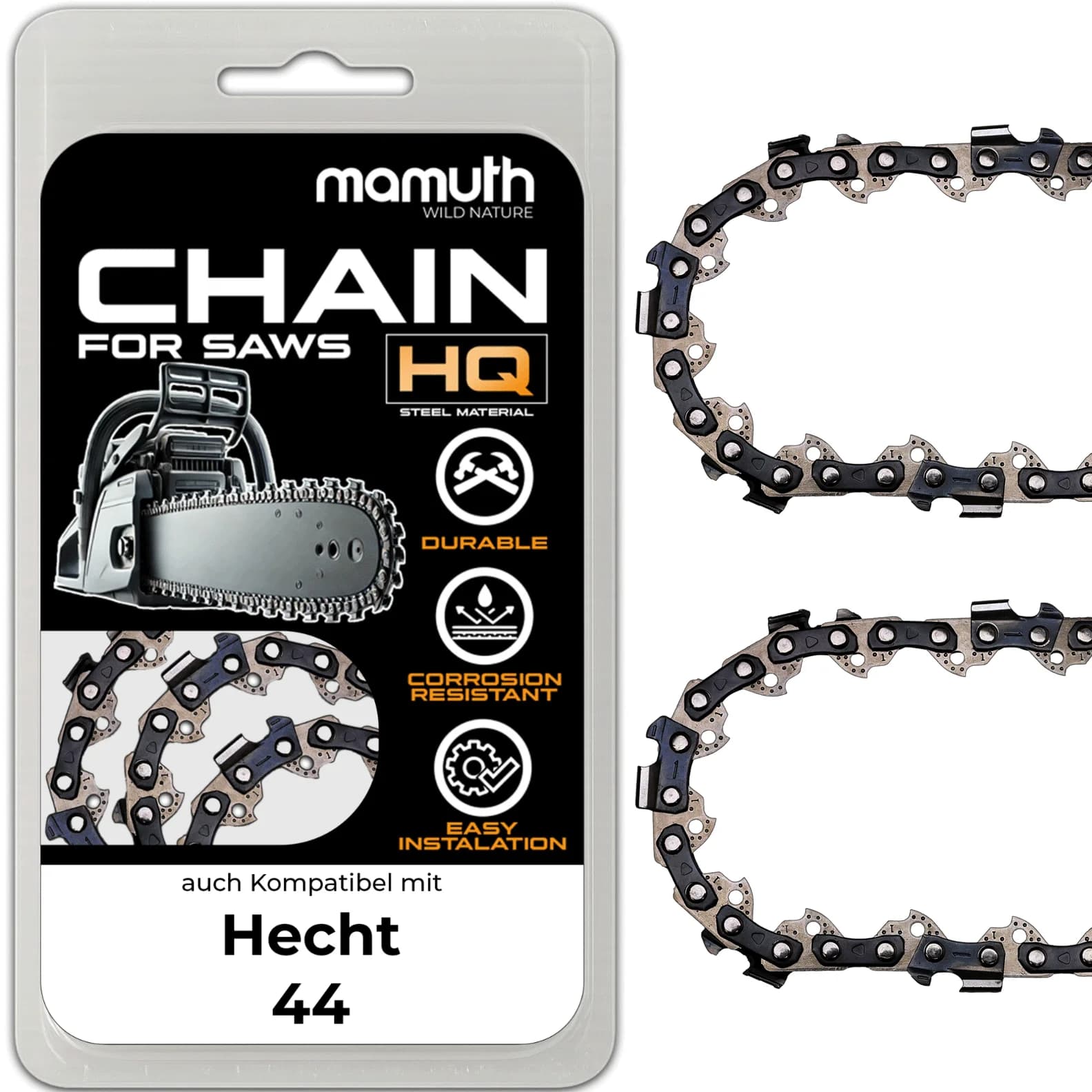2x Chainsaw Chain 40cm 1.5mm 0.325" 67 TG for Hecht 44