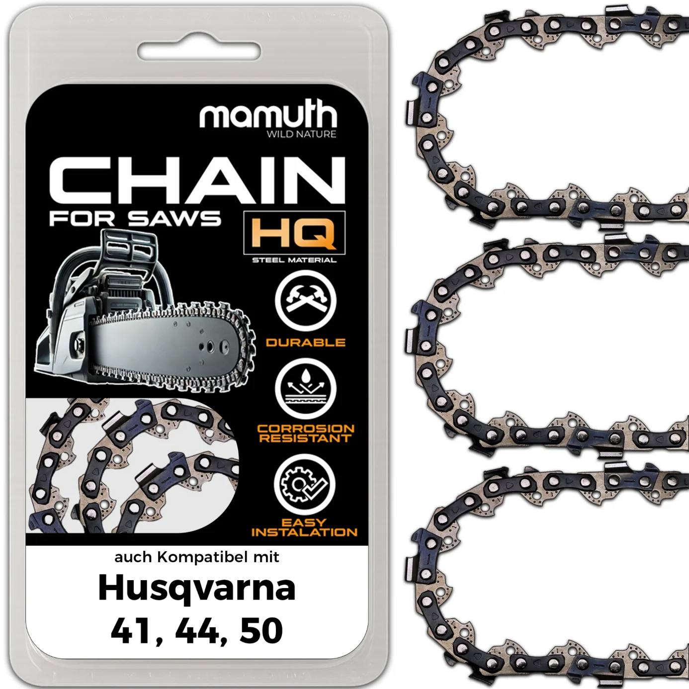 3x Saw Chain 38cm 1.5mm 0.325" 64 TG for Husqvarna
