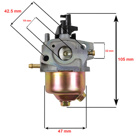 Carburettor for NAC T375 T475 T575 T675 engine, with primer pump 162 - 193 cm³