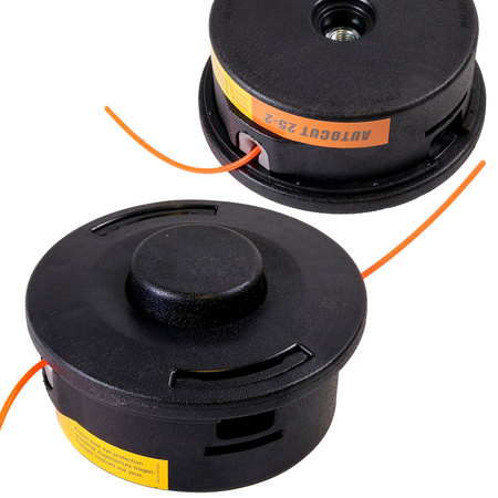 2x Głowica żyłkowa kosy czarna żółta M10 x 1,25mm Lewy 1,5-3mm