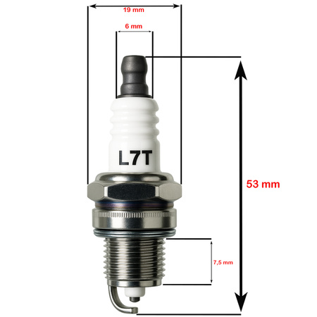 Spark plug L7T for brushcutter chainsaws BPMR7A, BPMR8A CJ6Y, RCJ6Y, CJ7